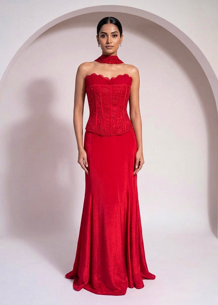 Ruby Drape Corset Set