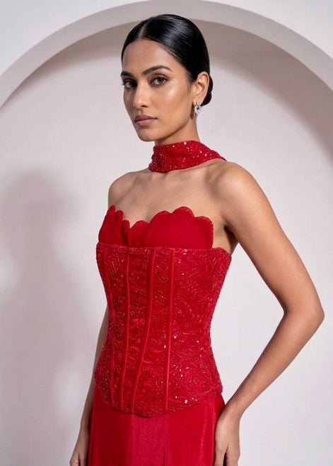 Ruby Drape Corset Set