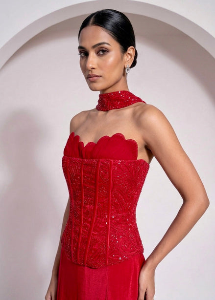 Ruby Drape Corset Set