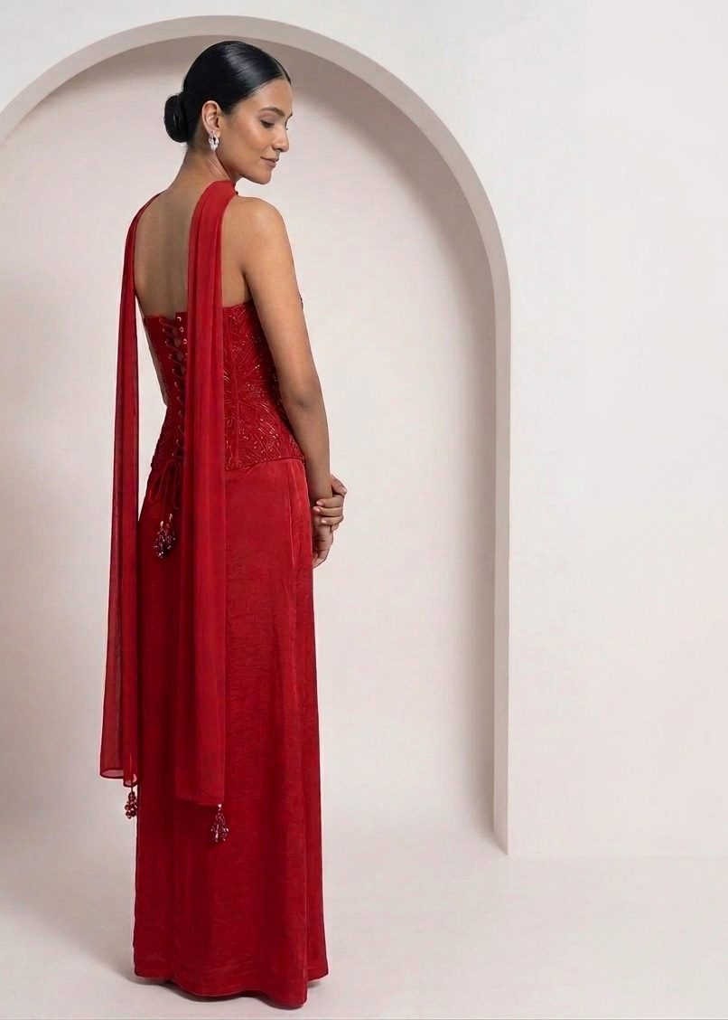 Ruby Drape Corset Set
